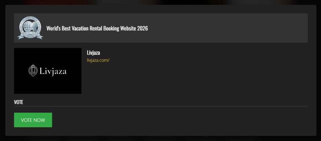 Livjaza award page with a green VOTE NOW button